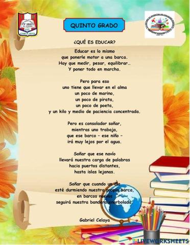 Poema ¿QUÉ ES EDUCAR?