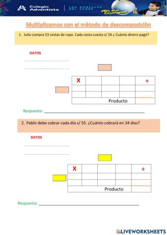 Problemas de multiplicación