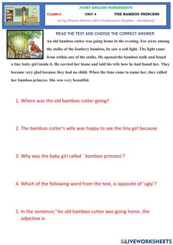 JCERT class 5 Unit 4 'The Bamboo Princess'