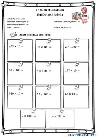 Matematik Tahun 3: Darab