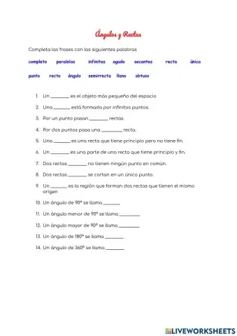 Ángulos y rectas