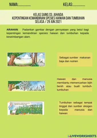 Kepentingan kemandirian spesies haiwan dan tumbuhan