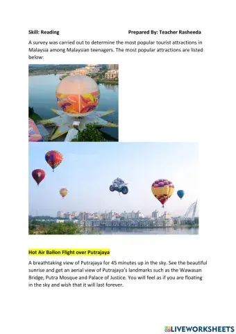 Popular tourist attractions in malaysia