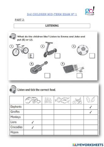 3rd Children lISTENING test