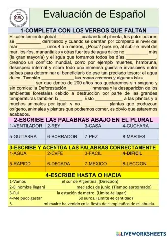 Evaluación de español