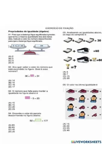 Propriedades igualdades