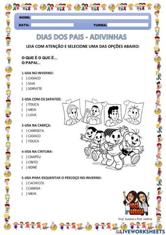 Dia dos Pais - Adivinhas