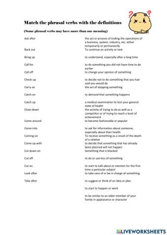 Phrasal verbs matching