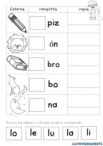 Silabas con la letra L