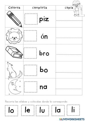 Silabas con la letra L