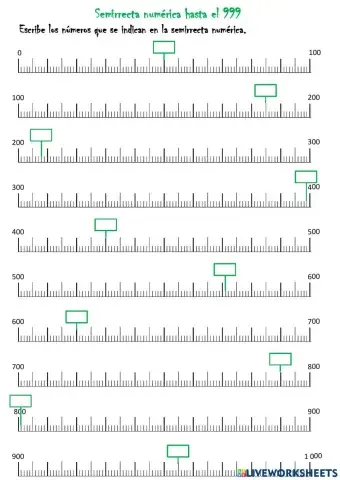 Semirrecta hasta el 1000