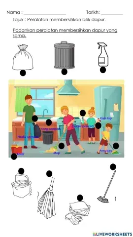 Alatan membersihkan bilik dapur