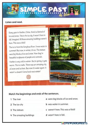 Simple past - verb be