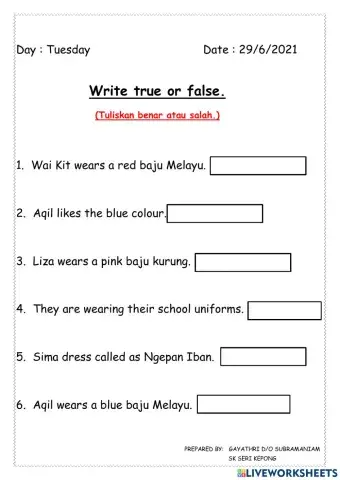 Answer true or false.