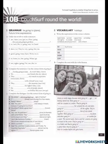 Going to for future plans