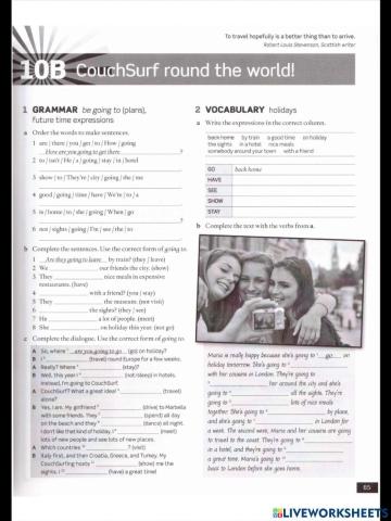 Going to for future plans