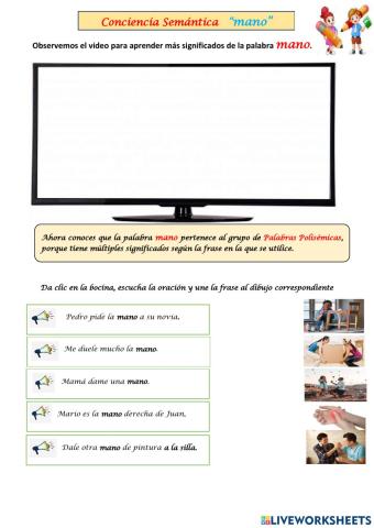 Conciencia Semántica palabra MANO