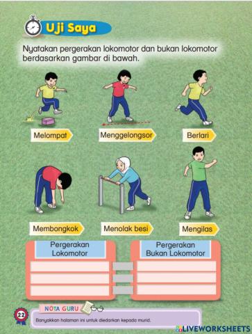 pergerakan lokomotor dan bukan lokomotor