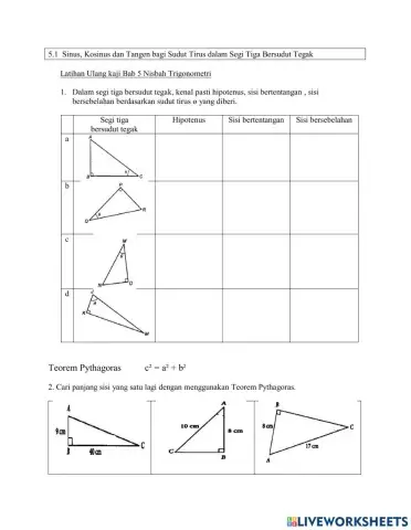 Latihan ulangkaji bab 5 nisbah trigonometri