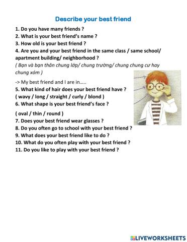 Writing about your best friend