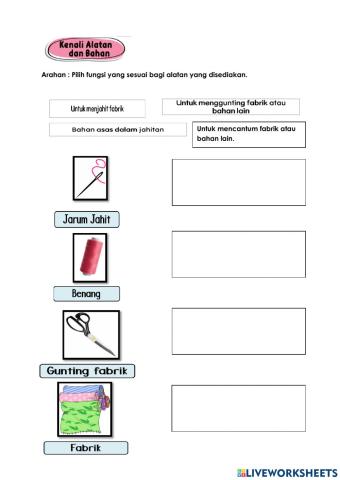 Alatan Jahitan dan Fungsinya