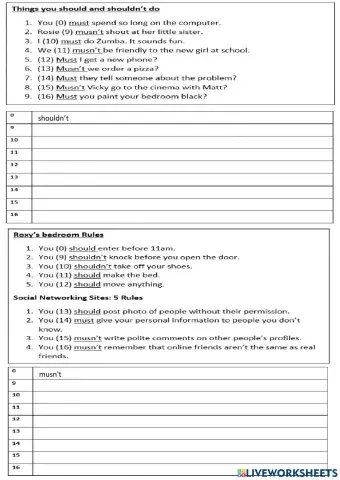 Should, Must (Form 2 Unit 9 - English Pulse 2)