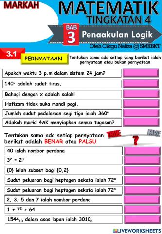 Penaakulan Logik : Pernyataan, Ayat majmuk
