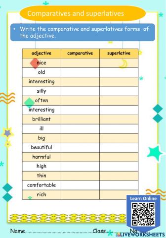 Comparatives and superlatives