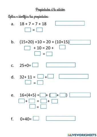Propiedades de la adición