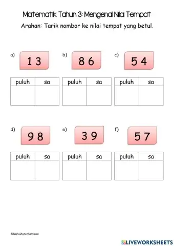 Nilai Tempat nombor 1-100