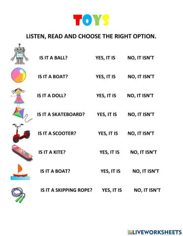 Is it a ball? yes, it is - no, it isn't