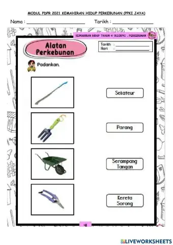 Kegunaan Peralatan Perkebunan