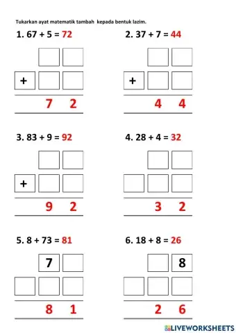 Tambah Dalam Bentuk Lazim
