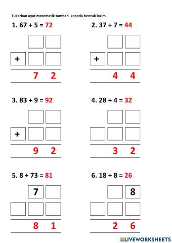 Tambah Dalam Bentuk Lazim