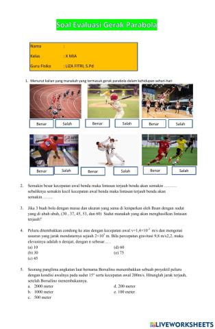 Evaluasi Gerak Parabola
