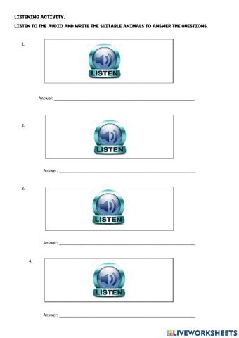 Listening Activity : Wild Animals