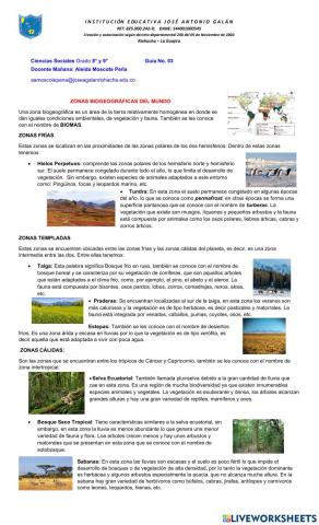 Zonas biogeográficas de la Tierra