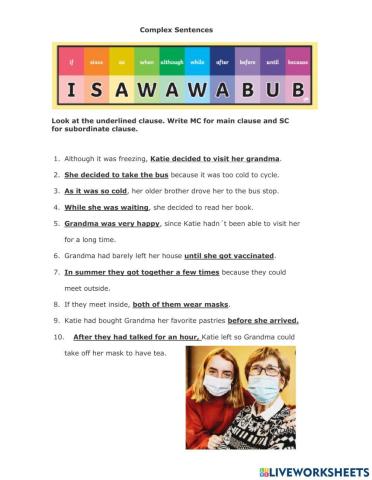 Main and subordinate clause