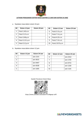Penukaran sistem Masa (Masa dan Waktu)