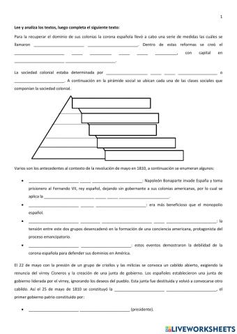 Clase  1 Del Virreinato a la declaración de la Independencia