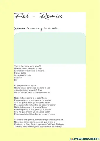 Fiel-Remix Letra y videoclip