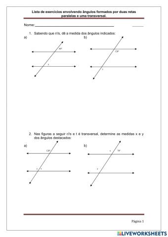 Retas paralelas cortadas por uma transversal