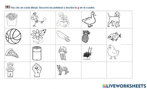 Vocabulario con la Pp