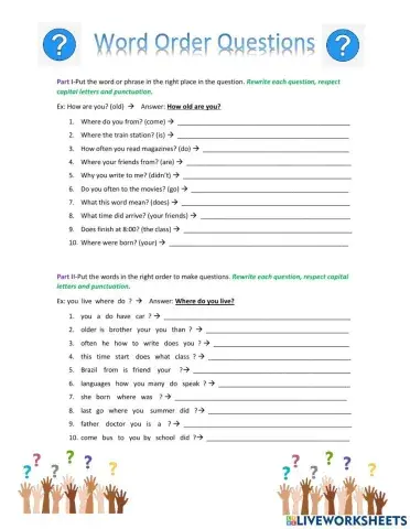 Word Order Questions