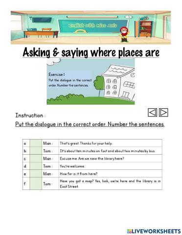 Asking & saying where places are
