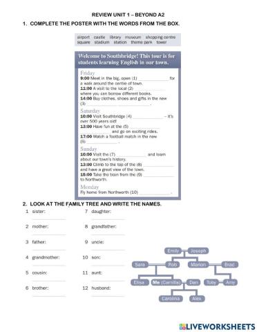 Review beyond a2 unit 1