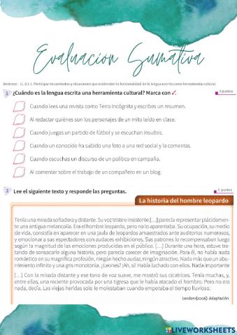 Evaluación sumativa