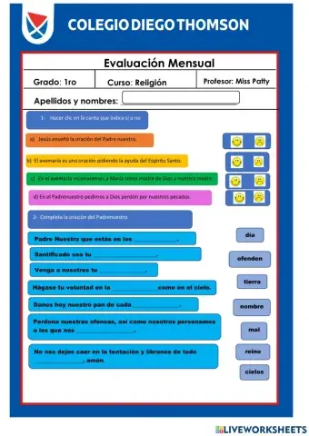 Evaluación de Religión