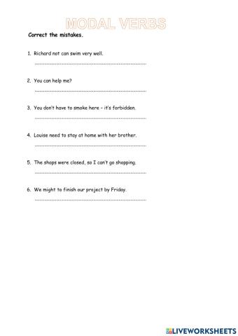 Test modal verbs -ERROR CORRECTION