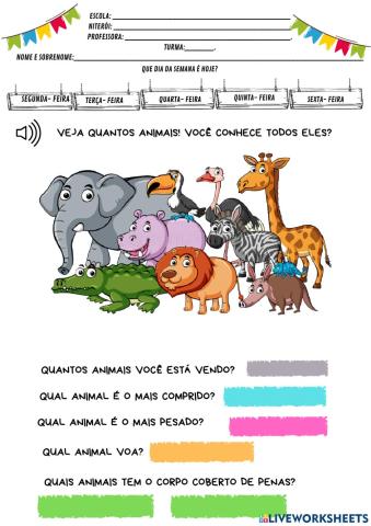 OS ANIMAIS- CARACTERÍSTICAS